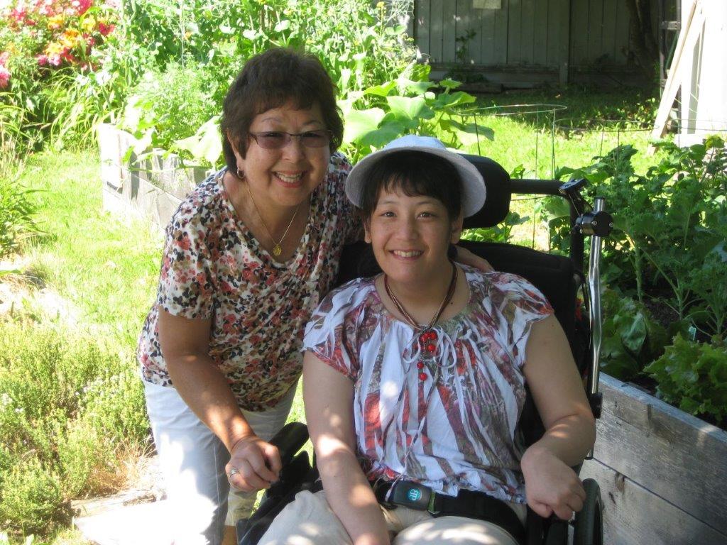 A mother with her disabled daughter